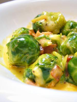 芽キャベツのカルボナーラ風