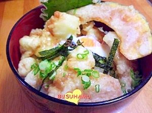 安価で美味しい☆むね肉でやわらか鶏天丼