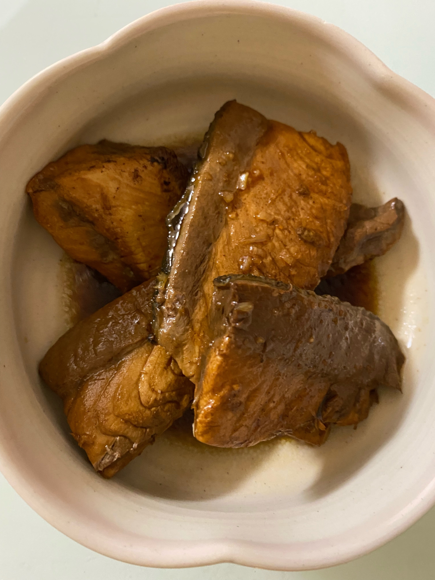 照り焼きのタレでぶりのあら煮