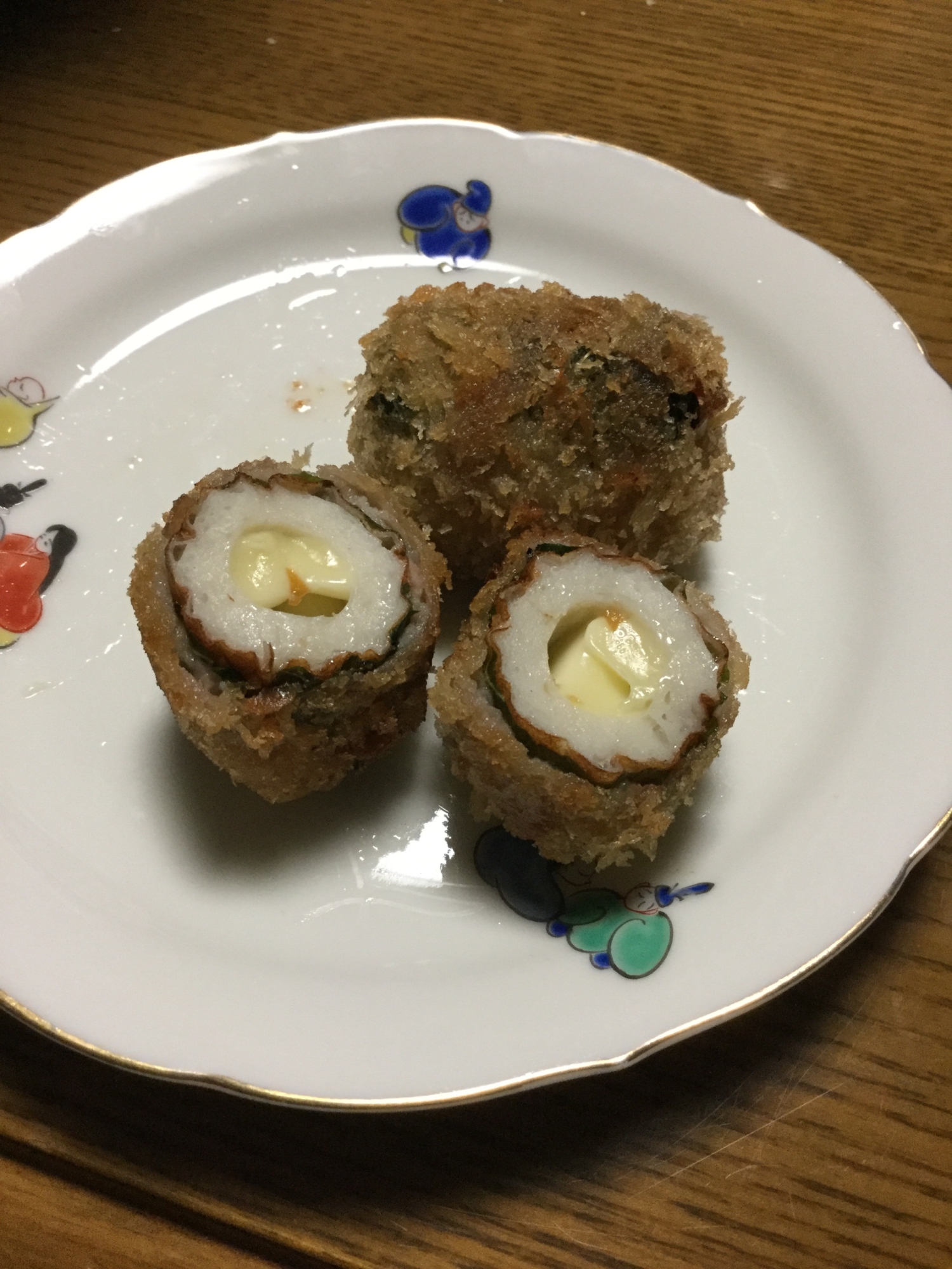 ちくわチーズの豚肉シソ揚げ