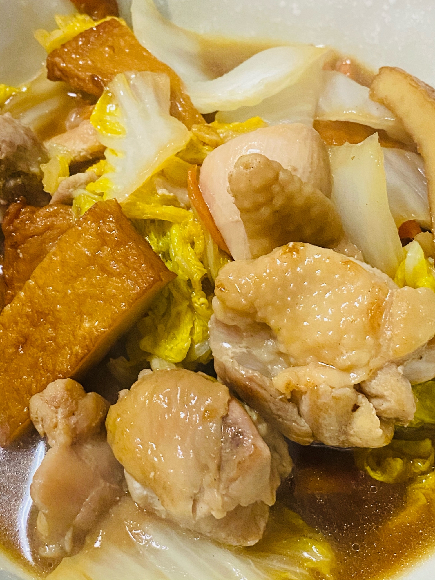 鶏肉と白菜と角天のうま煮