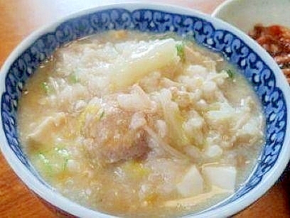鍋の残りで　おじや