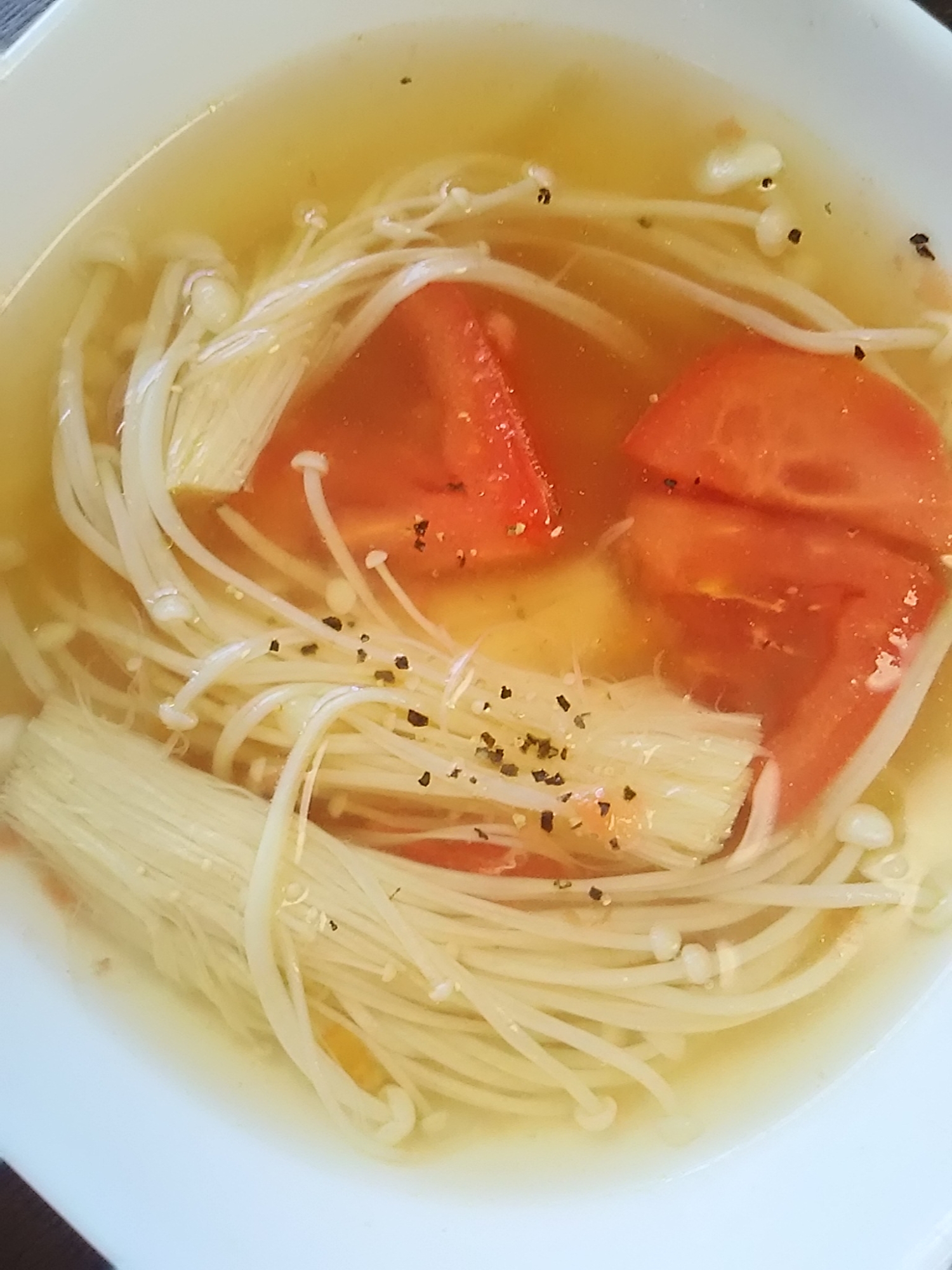 トマトとえのきのスープ(^^)