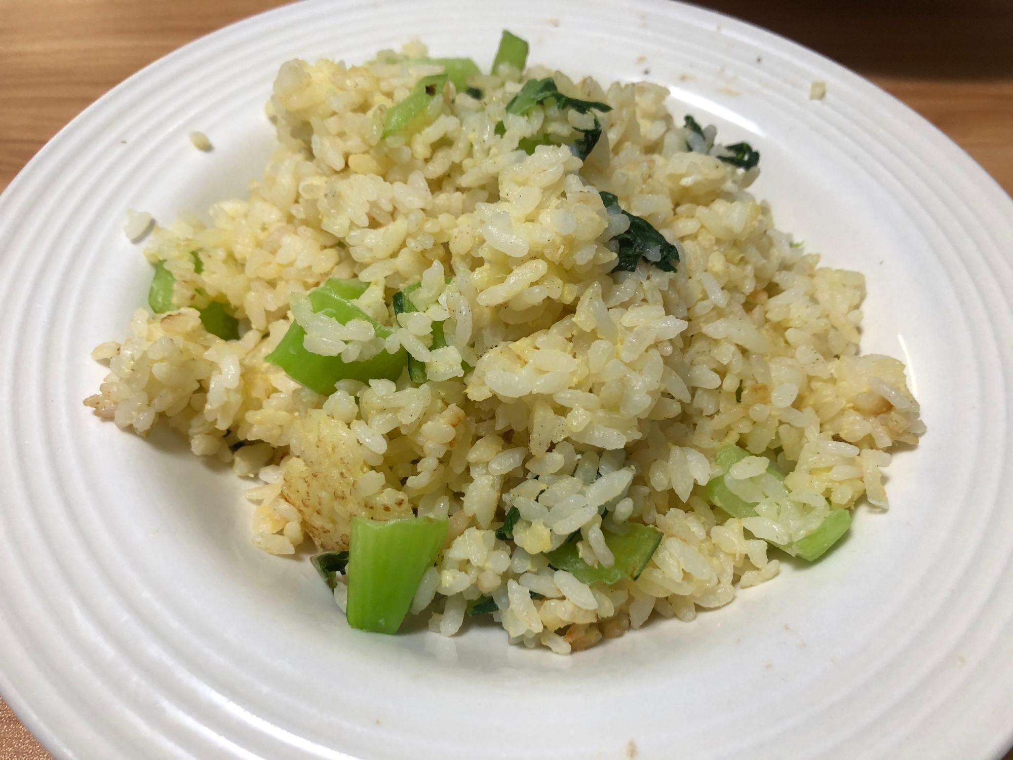 1人前でたまごを2個以上使った青梗菜の炒飯