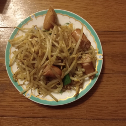 5分♥普通のマスタードだけど美味しかった!もやし栄養あるんだよね、お腹いっぱいになるし。早くできて助かる。