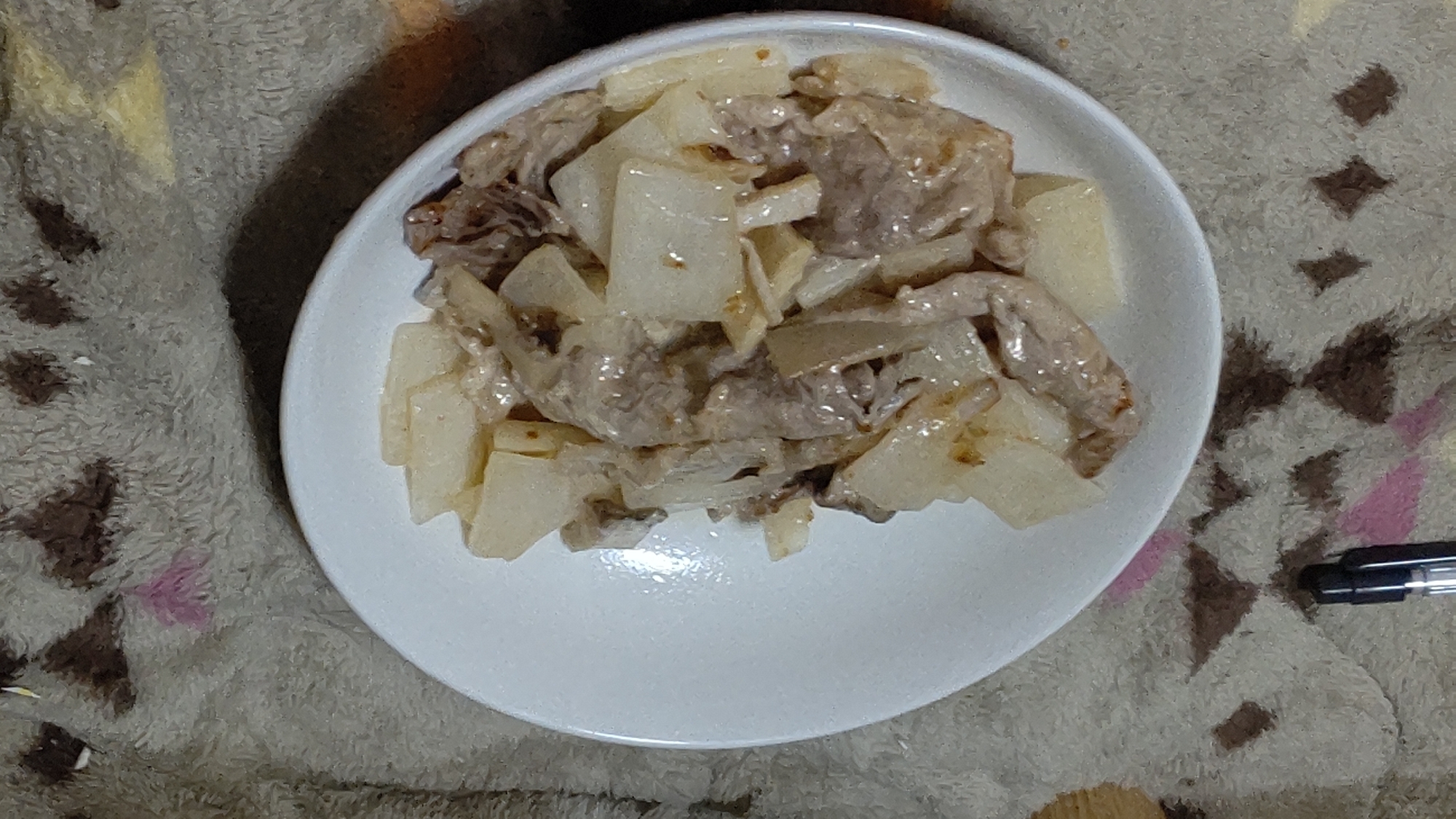 大根豚肉マヨネーズ炒め