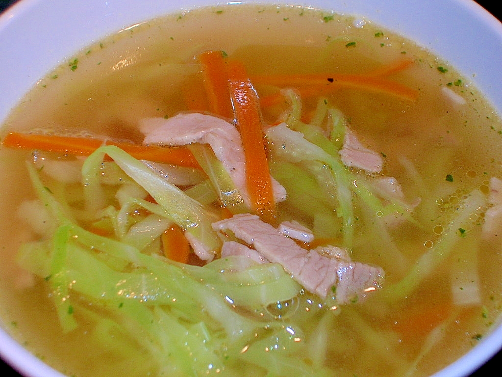 焼き豚と野菜の中華スープ♪