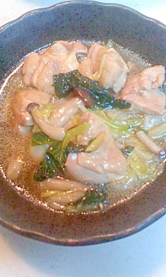 小松菜と鶏肉のとろみ炒め