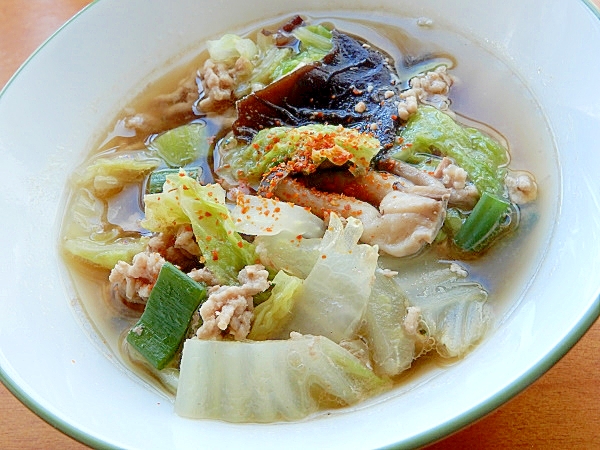 豚ひき肉で 白菜とネギの味噌汁 きくらげ他 レシピ 作り方 By ジョン リーバス 楽天レシピ