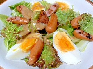 ウィンナーと茹で卵と新玉ねぎとサニーレタスのサラダ レシピ 作り方 By イ シュリー 楽天レシピ