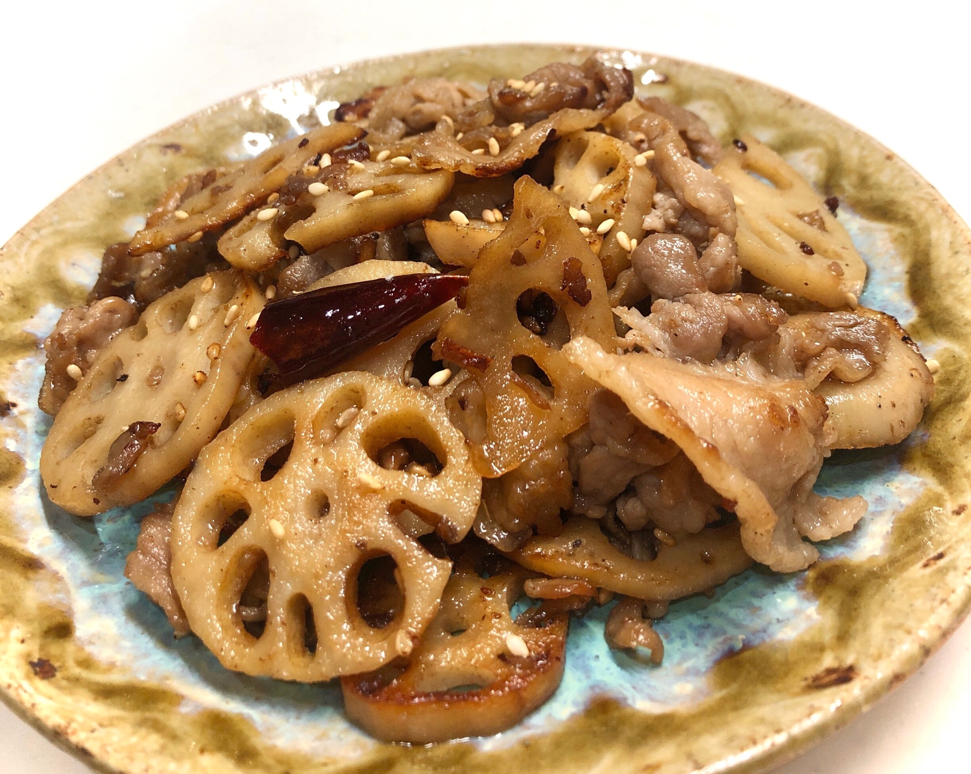 豚肉とれんこんの甘辛炒め