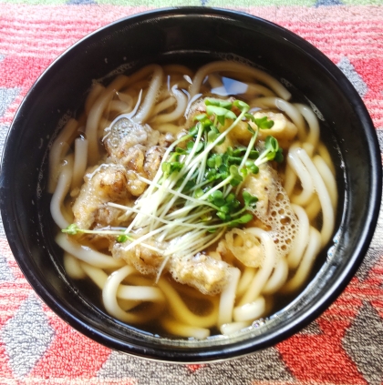 熱々♡たぬき鍋焼きうどん