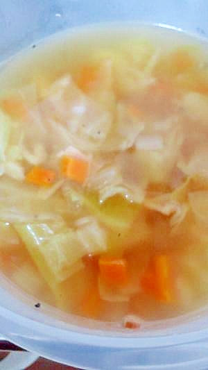 圧力鍋で簡単 キャベツたっぷり コンソメスープ レシピ 作り方 By バル0742 楽天レシピ