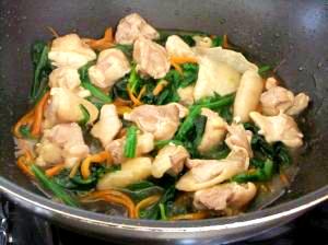 鶏肉とほうれん草の あんかけ炒め