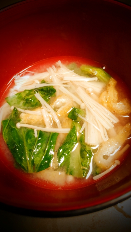 小松菜えのきのお味噌汁ෆ˚*