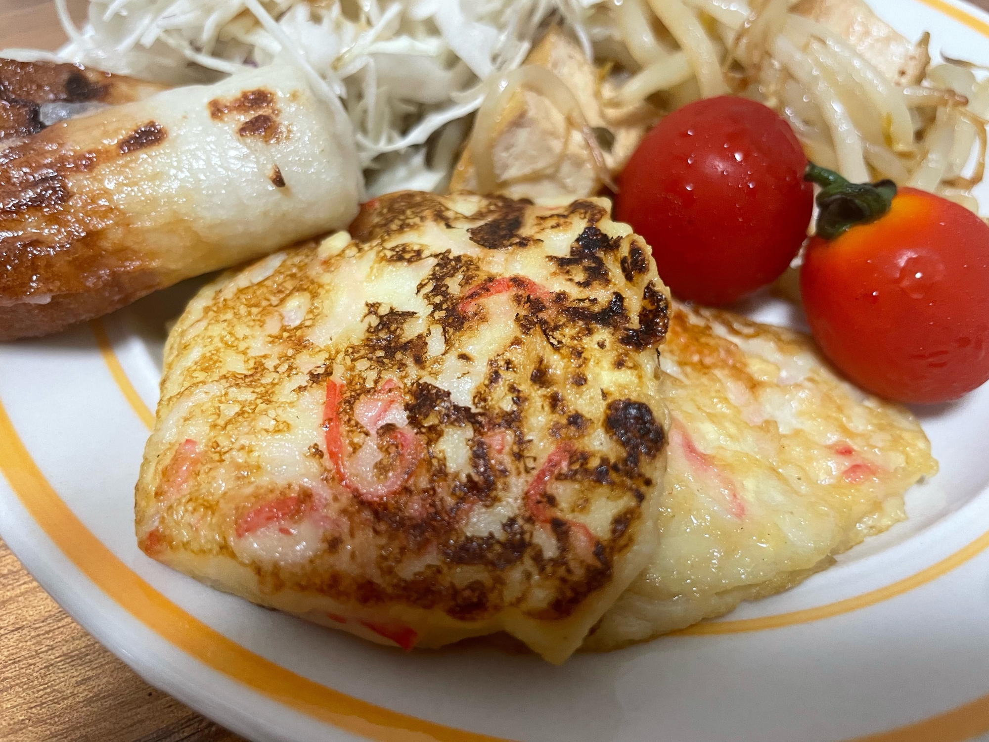 【副菜】カニカマと豆腐のハンバーグもどき