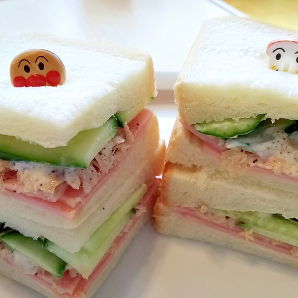 子供が喜ぶ ハムツナキュウリのサンドイッチ レシピ 作り方 By もけなさん 楽天レシピ 子供が喜ぶ ハムツナキュウリのサンドイッチ レシピ 作り方 By もけなさん 楽天レシピ