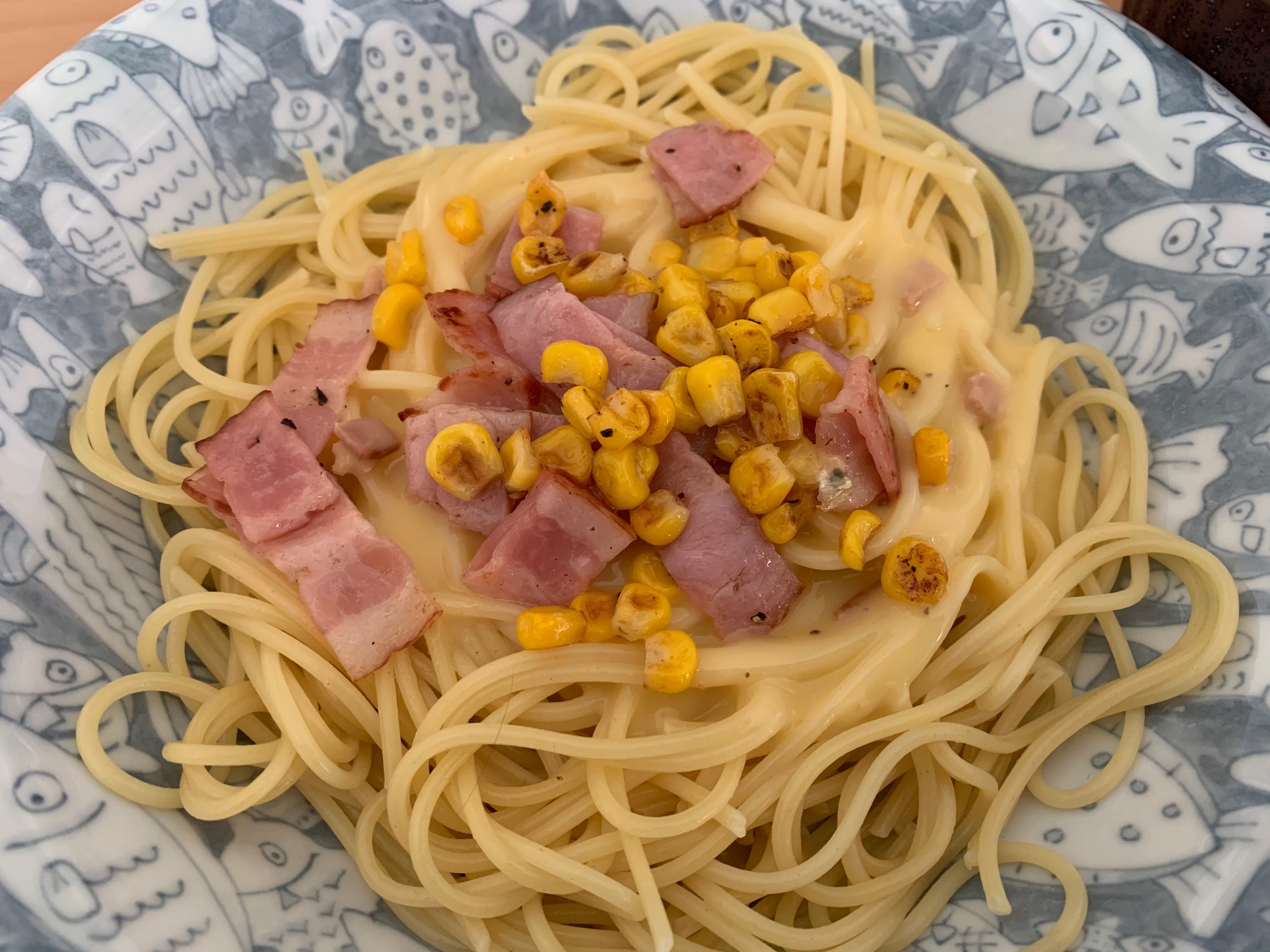 市販カルボナーラにひと工夫