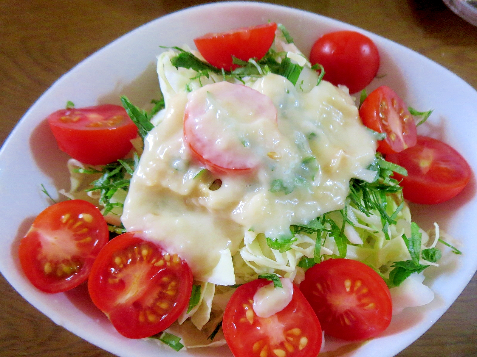 甘酒ドレッシングの野菜サラダ