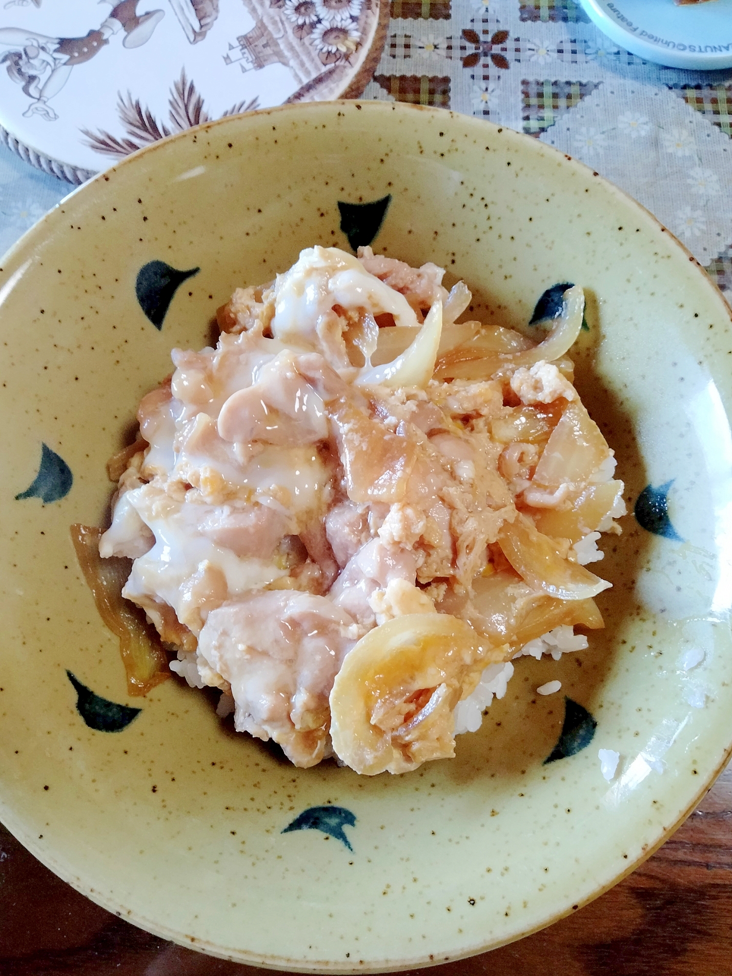 親子丼。　小さめのフライパンで2人分まとめて作る。