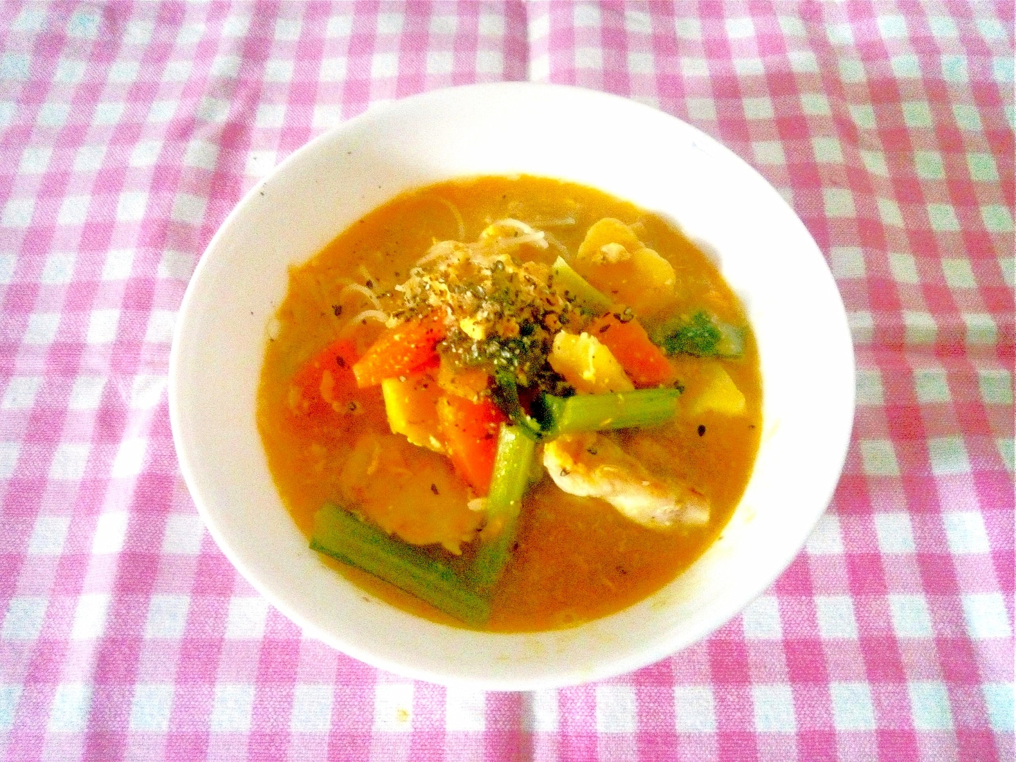 お味噌汁&カレーリメイク♪ビーフンスープ