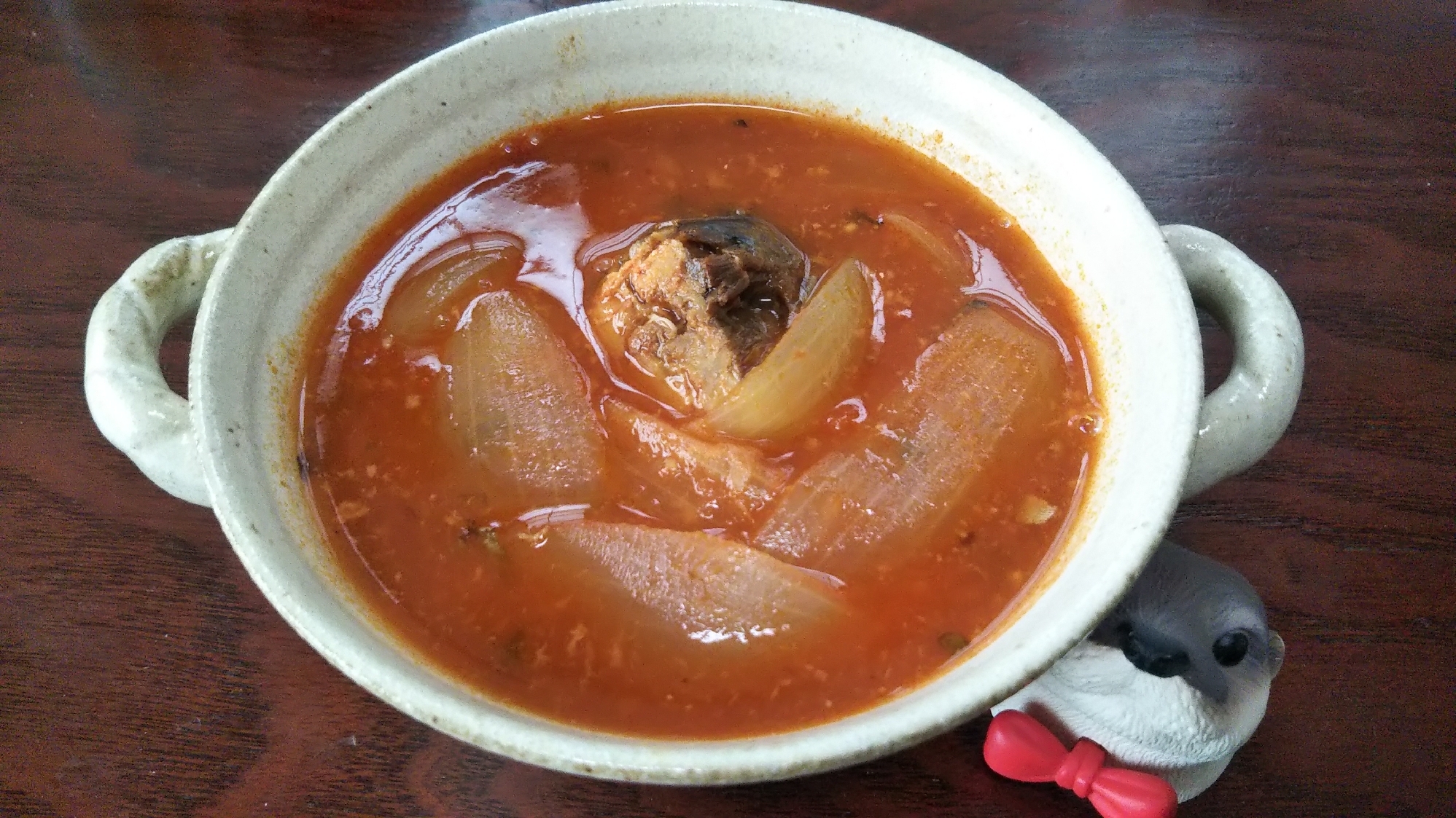 鯖の水煮缶アレンジ☆鯖のトマトスープ