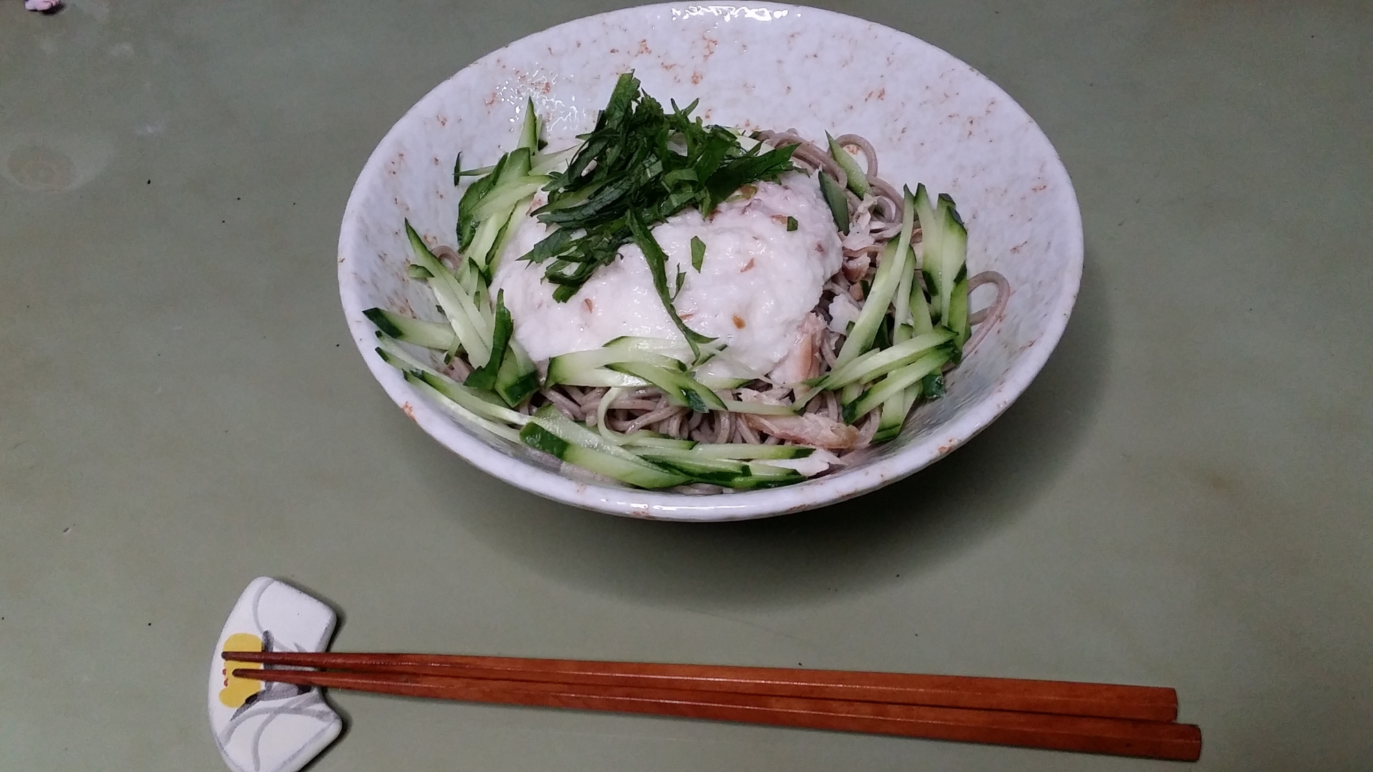 梅とろろ混ぜ蕎麦