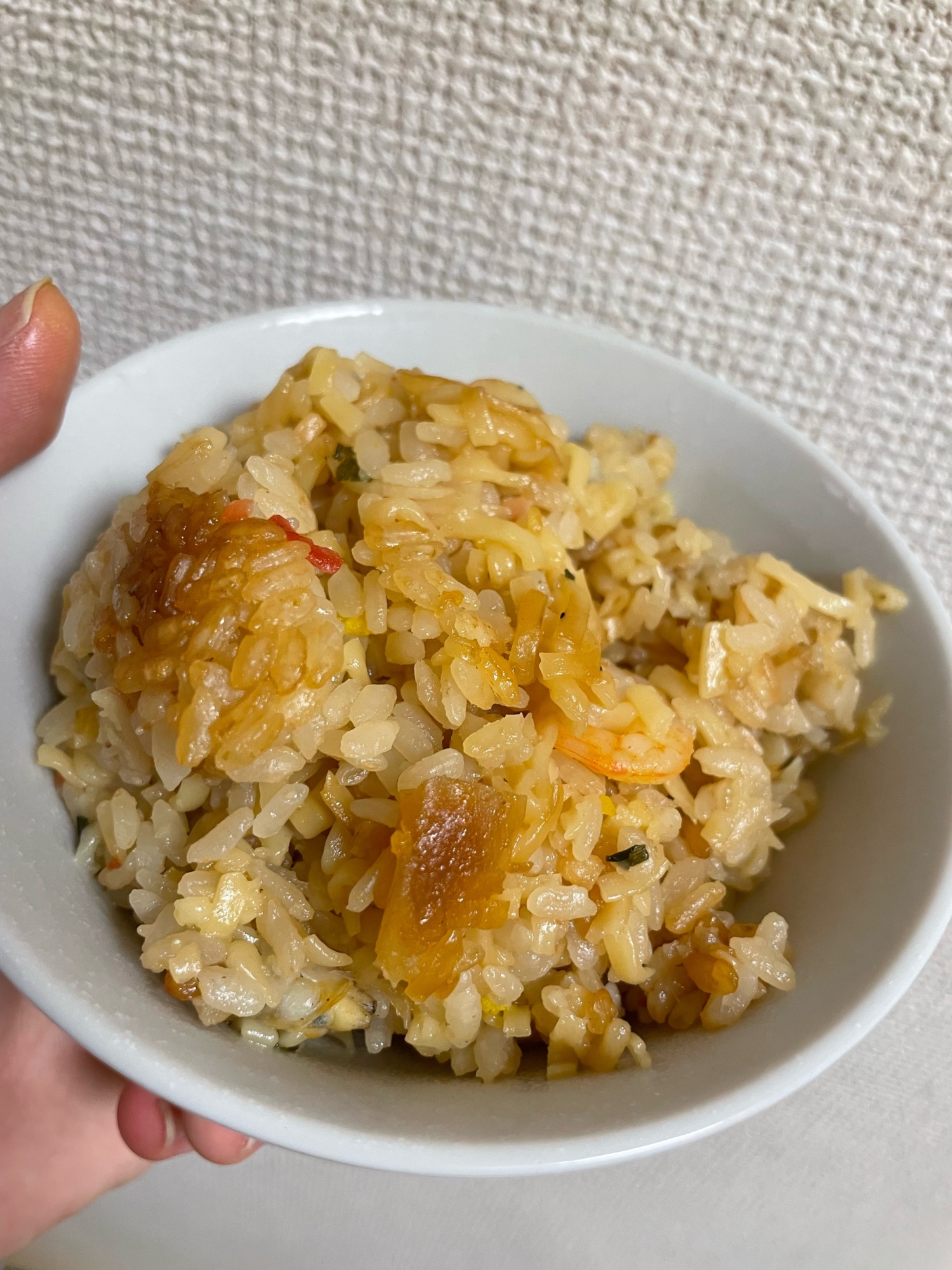 カップ麺で簡単！シーフードピラフ風炊き込みご飯