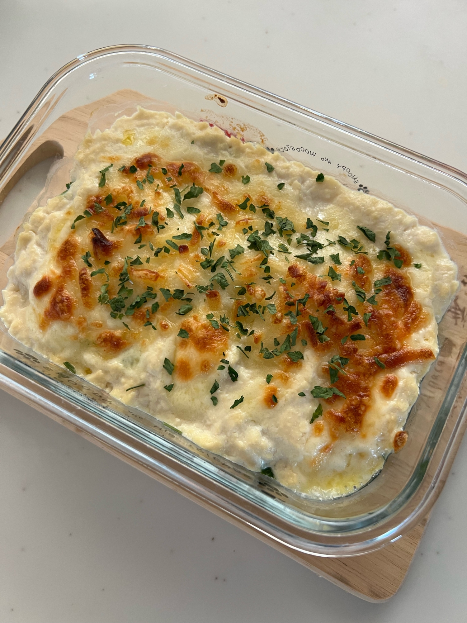 国産チーズで♪ほうれん草とベビーホタテの豆腐ドリア