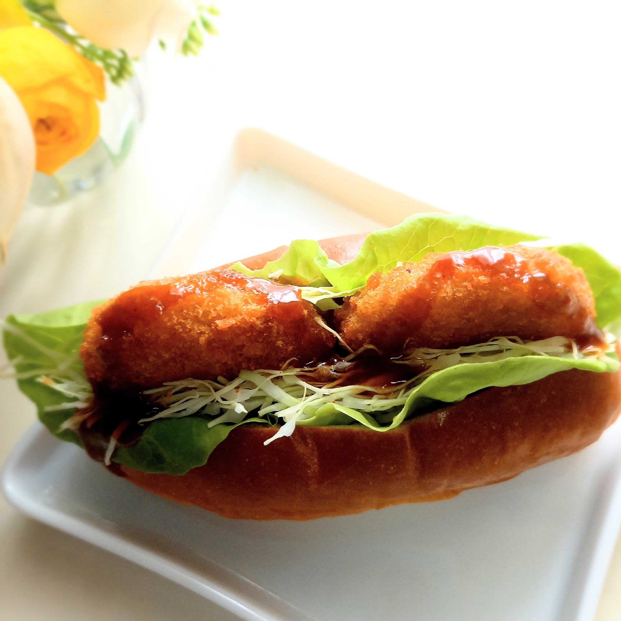 牛肉コロッケサンドꕤ୭*