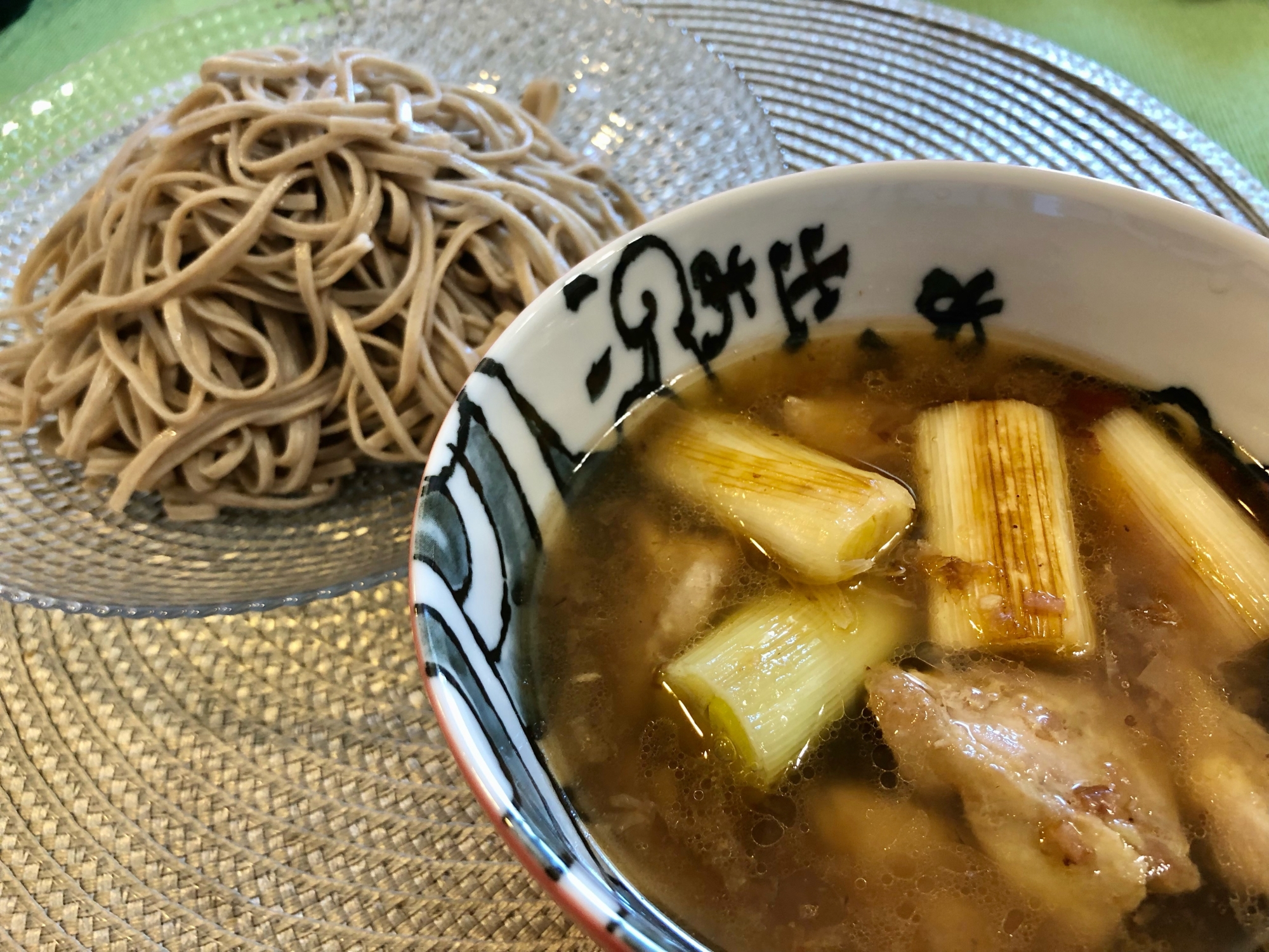 在宅ランチ♫鶏肉とネギの美味しいつけ蕎麦