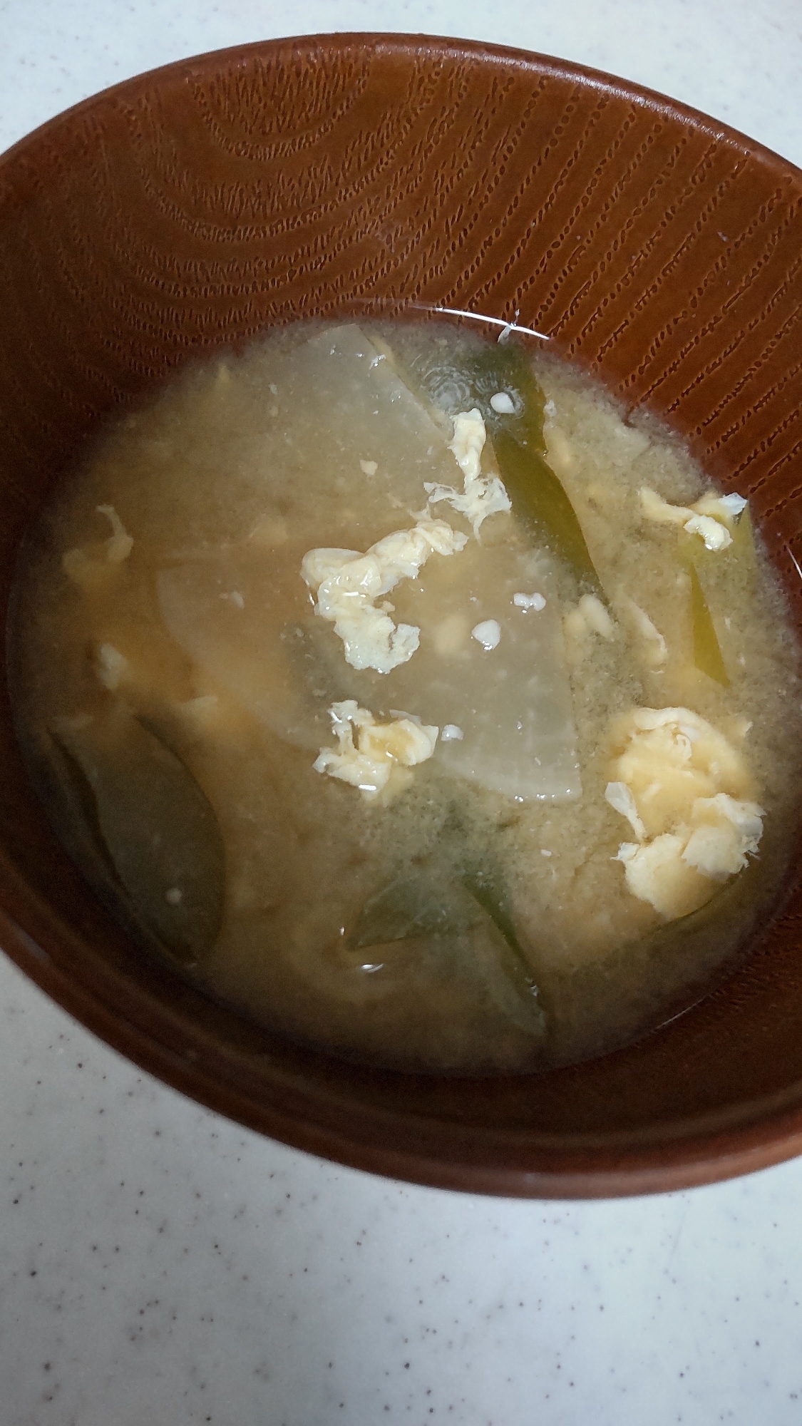 大根と葱と卵のお味噌汁