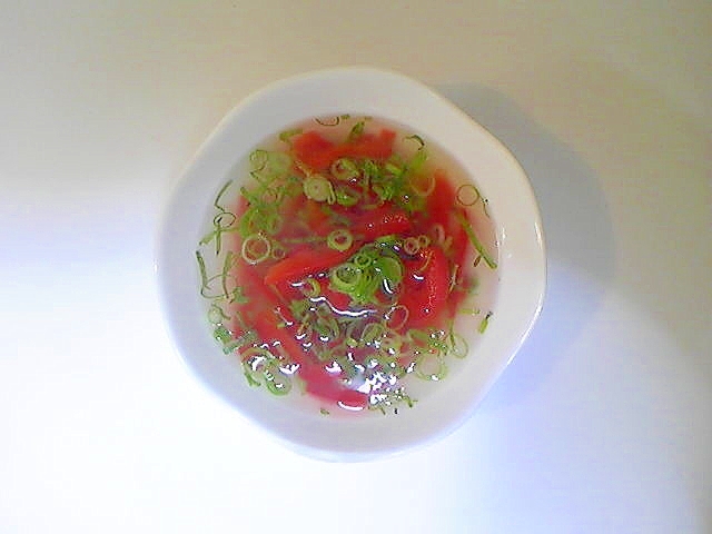 パプリカ＆ねぎの中華スープ
