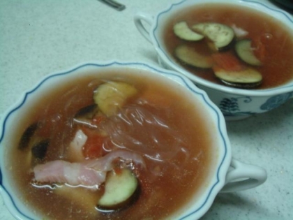 春雨夏野菜スープ