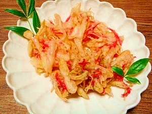 紅生姜☆笹かまと葱のかき揚げ