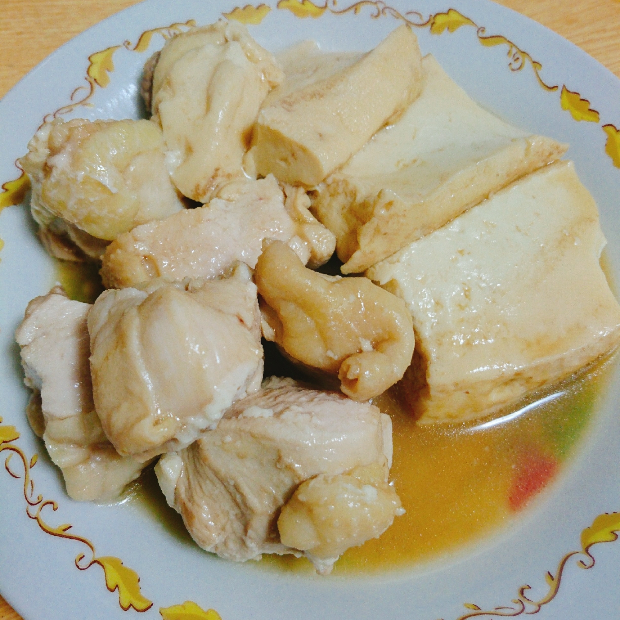 鶏胸で肉豆腐