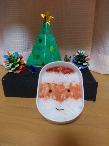 簡単キャラ弁☆クリスマス　アップサンタのお弁当♪