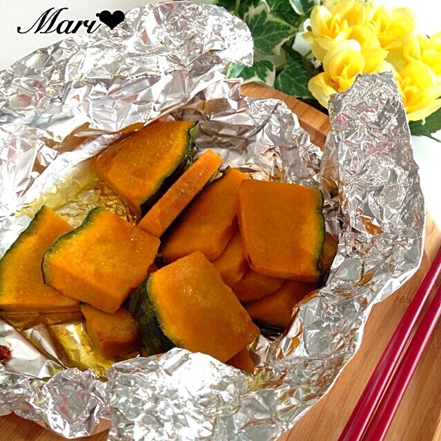 トースターで ほくほく かぼちゃのバター醤油焼き レシピ 作り方 By Mariまり 楽天レシピ