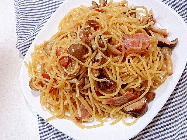 きのことベーコンのパスタ