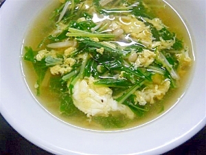 水菜のコンソメスープ