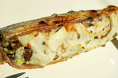 秋刀魚でフレンチ、秋刀魚のムース包み焼き