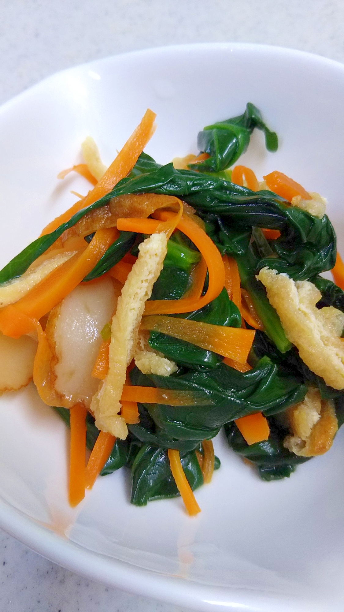 具だくさん！！ほうれん草の　麺つゆで作るダシ浸し