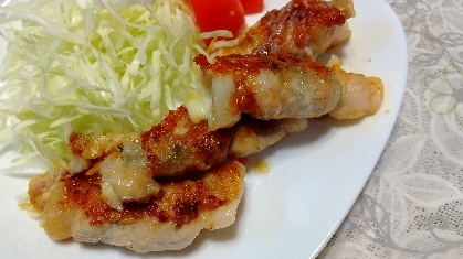 巻くだけ！薄切り豚ロースの紫蘇チーズ巻き♪