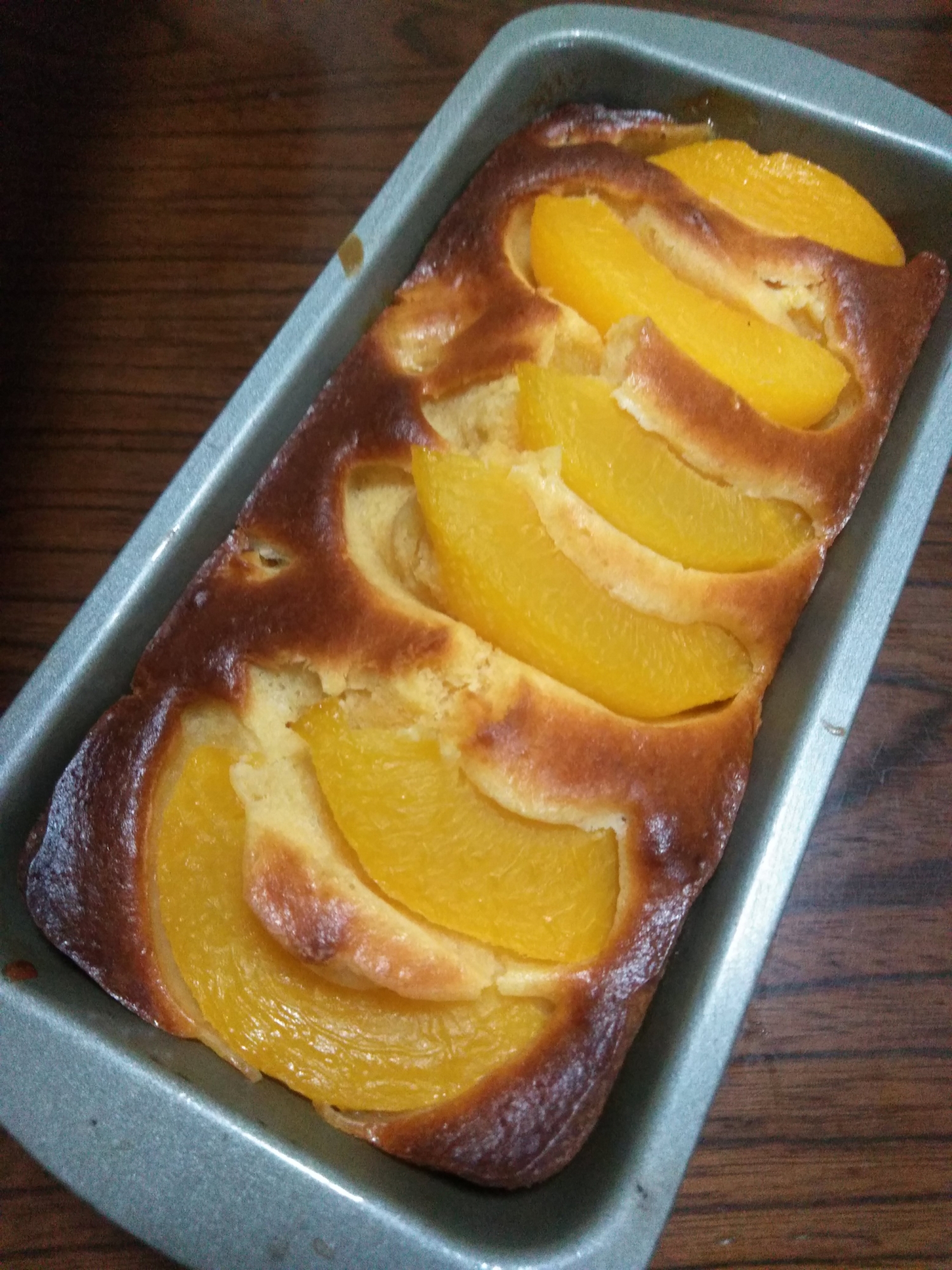 桃缶のパウンドケーキ