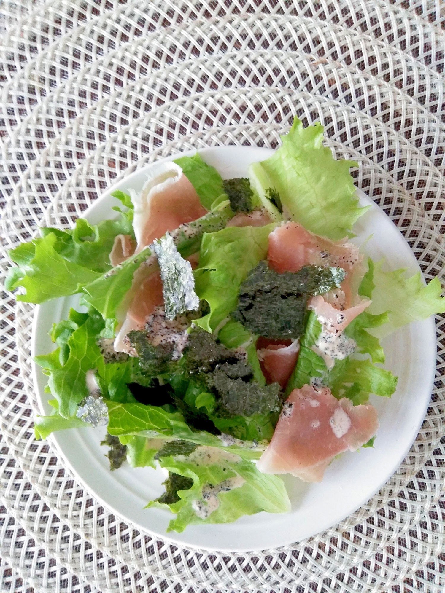 節約！生ハム海苔のマヨドレ野菜