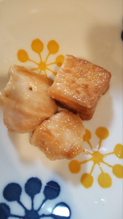 鶏モモ肉と油揚げのポン酢醤油炒め