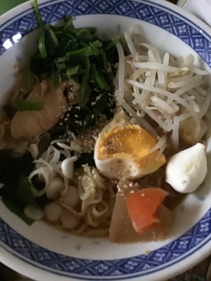 アレンジラーメン●ほうれん草炒め＆豆乳しょうゆ味