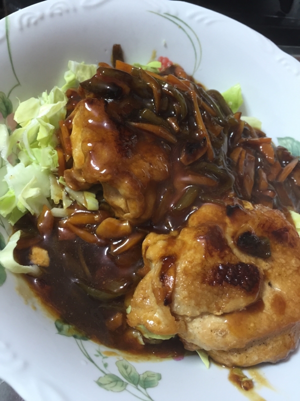 鶏肉の甘酢あんかけ 人参 玉ねぎピーマン キャベツ レシピ 作り方 By ラパンルパンパパン 楽天レシピ