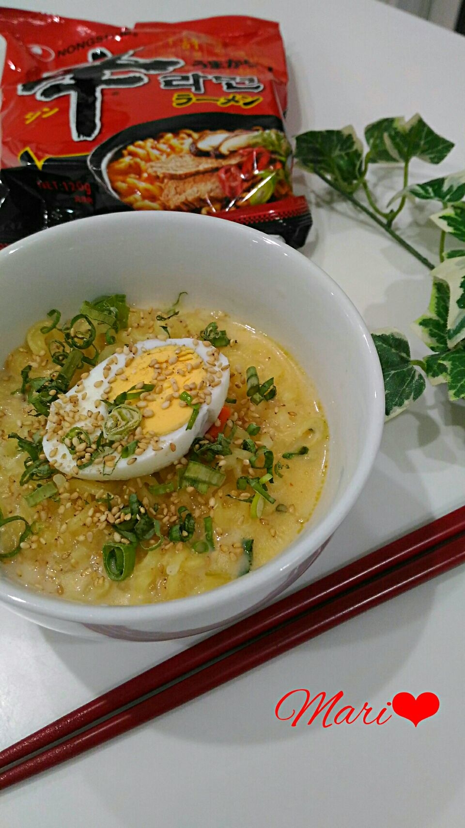 牛乳でまろやか☆辛ラーメン