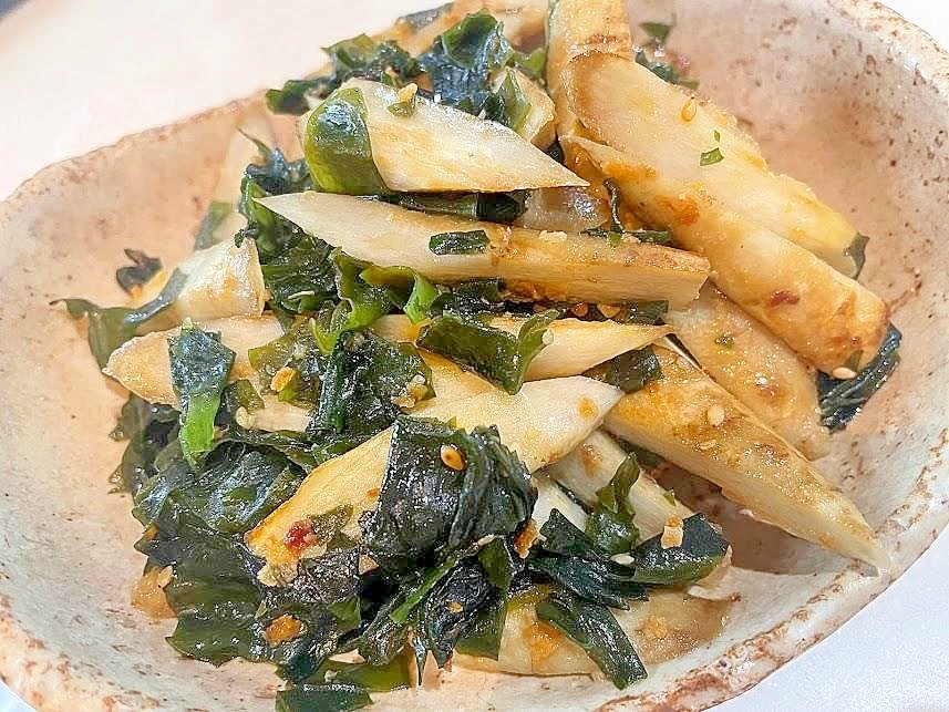 食物繊維たっぷり!ピリ辛ごぼうとわかめ